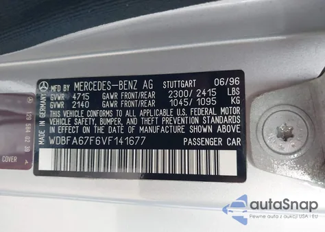 1997 Mercedes-Benz Sl 500 from USA, damaged, VIN WDBFA67F6VF141677